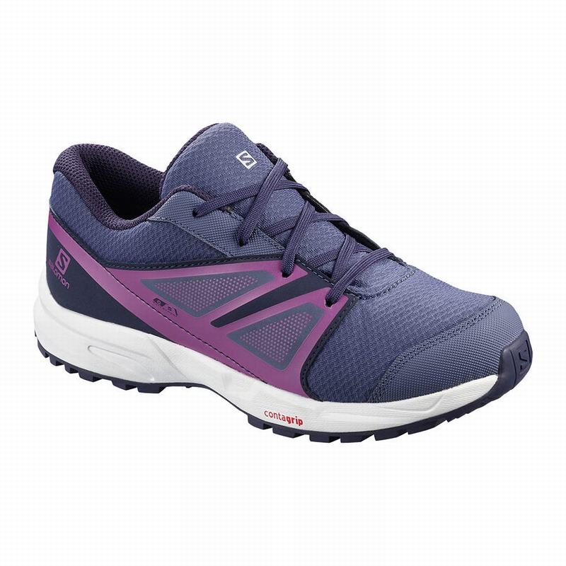 Salomon SENSE CLIMASALOMON™ WATERPROOF - Kids Running Shoes - Blue - NZ (09612-UDFG)